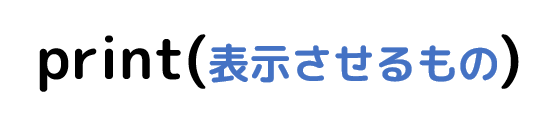 print(表示させるもの)